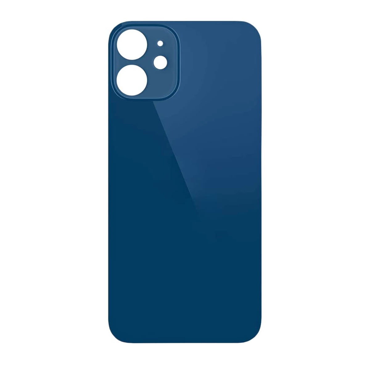 Back Glass Replacement for iPhone 12 Pro, Replacement Battery Back Glass Cover with Pre-Installed Tape and Repair Tools (No Logo) (Large Hole) (Blue