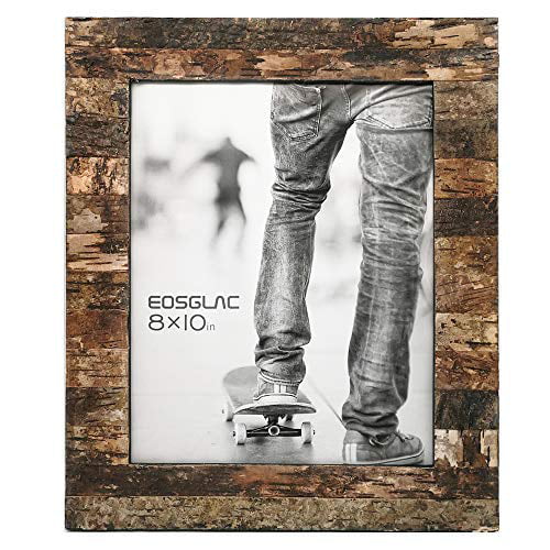 IKEREE 2 pcs Sets Rustic Wood Photo Frames 8x10 for Tabletop or Wall Display with Glass,11x14 for Wall Mounting Display with Plexiglass Front