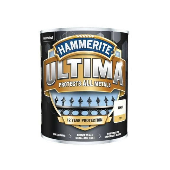 Hammerite - Ultima Metal Paint Matt White 750ml
