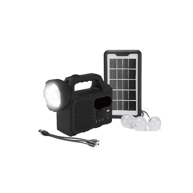 Cargador Portátil Luz Solar Banco De Energía De Emergencia negra