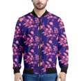 thumbnail image 3 of Chaqueta con cremallera y estampado de flores hawaianas para hombre, sudadera con estampado de plantas tropicales en 3D, sudaderas estilo bomber, abrigos de manga larga de gran tamaño, 3 of 5