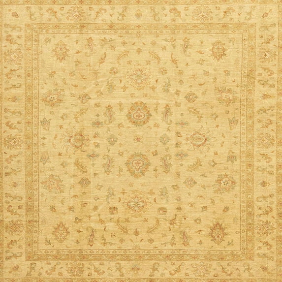 Ahgly Company Indoor Square Abstract Orange Oriental Area Rugs, 8' Square