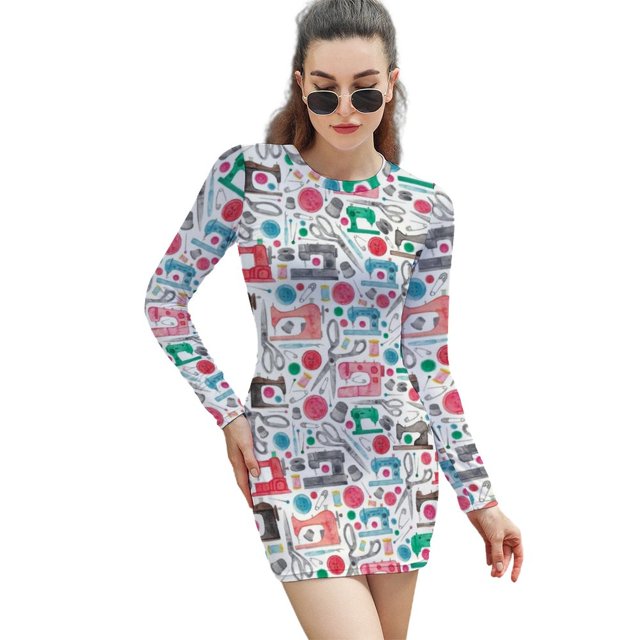 Sewing Pattern Square Neck Dress Sweet Summer Dress Women Elegant Halter Print Dress Sewing Sewing Machine Handmade Sew