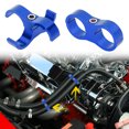 thumbnail image 2 of 4pcs Blue AN12 24mm Hose Separator Clamp Fitting Adapter with Wrench for Car Aluminum Alloy, 2 of 7