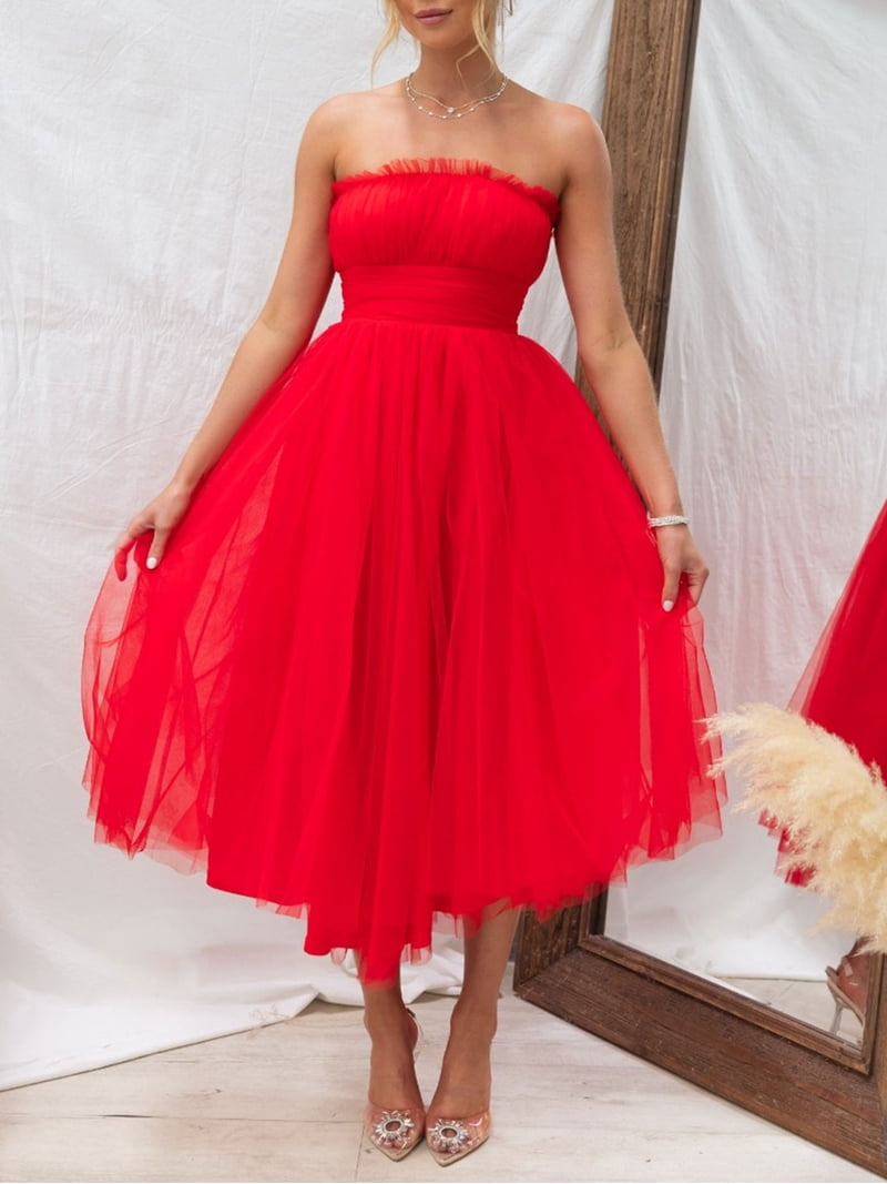 red mesh corset dress Red Sweetheart Beaded Tulle Corset Dress With Lace-Up Back