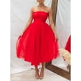 thumbnail image 4 of GXFC Women Wedding Dresses Strapless Tulle Midi Cocktail Dress for Guest, 4 of 9