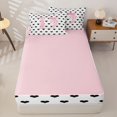 thumbnail image 4 of Manfei 3D Alphabet Print C Zipper Full Size Comforter Sets with Fitted Sheet and 2 Pillowcases,Pink Girly Bowknot Zipper Bedding Set,Pink Reversible,4pcs, 4 of 7