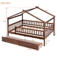 thumbnail image 3 of Roomfitters Full Size Wooden House Bed with Two Drawers, Walnut, 3 of 4