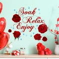 thumbnail image 4 of Elegant Red Roses Bathroom Wall Art Soak Relax Enjoy Print Waterproof, Easy to Install, Home Decor Gift, 4 of 6