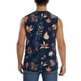 thumbnail image 4 of Bixox Men's Autumn Leaves With Blue Printed Shirt Sleeveless Fitness Tank Top-XX-Large, 4 of 7