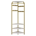 thumbnail image 4 of QinaQin Corner Coat Rack, 3 Shelves and 12 Hooks, Entryway Coat Rack, Industrial Style Coat Rack Storage Rack, with Shoe Cabinet, 4 of 8