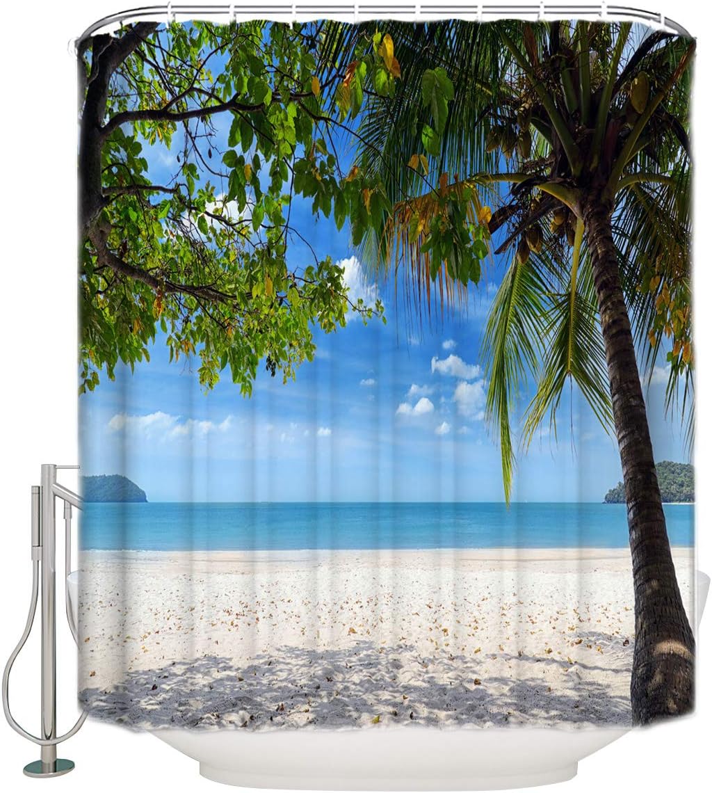 JOOCAR Coconut Palm Tree Summer Beach Hawaii Ocean Coastal Shower