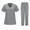 Gray #52, variant on WULMLEO 2 Piece Scrub Sets for Women V Neck Medical Scrubs Outfits Soft Comfortable Short Sleeve Trendy Nursing Workwear Tops and Pants Petite Casual Stretch Nurse Uniform White S