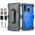 thumbnail image 1 of Value Pack for 6.4" Samsung Galaxy A20 Combo Holster Belt Clip Kickstand Dual Layer Protective Case Raised Bevel Design Enhance Camera and Screen Protection Shockproof Bumper Phone Case + [Blue], 1 of 4