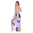thumbnail image 3 of FORMRS Womens Beach Sarong Semi-Sheer Bikini Wrap Skirt Swimsuit Cover-ups, Light Purple Halloween Black Cat, 3 of 7