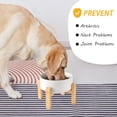 thumbnail image 5 of 8'' Ceramic Raised Dog Bowl - 70Oz Dog Food & Water Bowl with Elevated Non-Slip Bamboo Stand, Dishwasher & Microwave Safe, Anti Vomiting Heavy Duty Pet Bowl for Medium and Large Dogs, White, 5 of 8