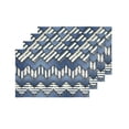 thumbnail image 4 of MKHERT Modern Blue Patchwork in Nautical Chevron and Stripe Style Placemats Table Mats for Dining Room Kitchen Table Decoration 12x18 inch,Set of 4, 4 of 4