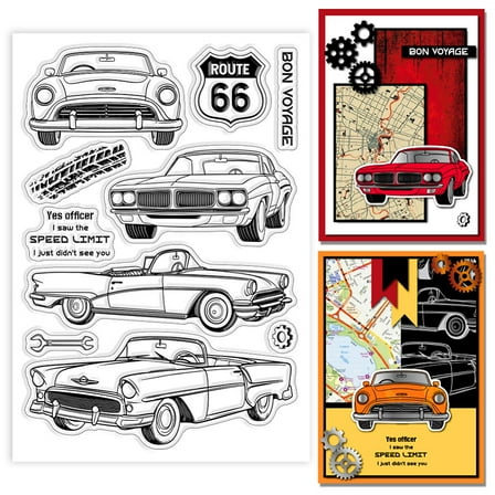 1Sheet Custom PVC Plastic Clear Stamps for DIY Scrapbooking Photo Album Decorative Cards Making Car 160x110x3mm