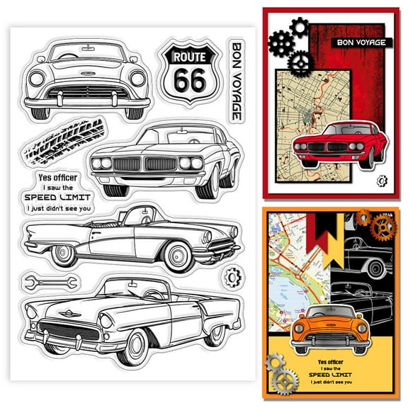 1Sheet Custom PVC Plastic Clear Stamps for DIY Scrapbooking Photo Album Decorative Cards Making Car 160x110x3mm