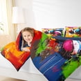 thumbnail image 4 of Feelyou Watercolor Rugby Kids Full Size Comforter Sets, Art Splatter Splash Bedding Comforter Set, Est Sleep Sports Reversible Bedding Sets, Super Cozy Room Decor, 3-Piece, 4 of 8