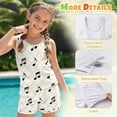 thumbnail image 6 of Xoenoiee Music Note Plaid Print Girls Tankini Swimsuit 2 Piece Bathing Suits for Girl Round Neck Swim Tank Top and Bottoms for Swimming Beach Travel, 6-7 Years, 6 of 7