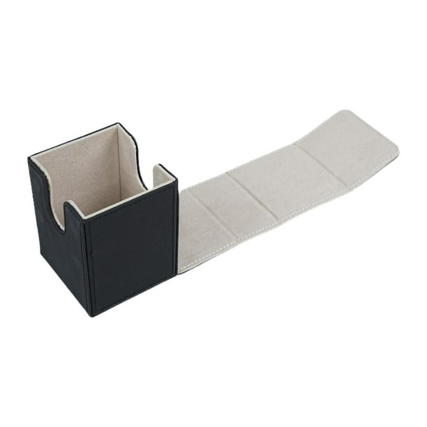 Caja de almacenamiento para baraja de cartas coleccionables, multiusos con tapa de cierre, organizador para tarjetas de fútbol, regalo, tarjetas de negro blanco