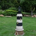 thumbnail image 2 of FRCOLOR Solar Lighthouse Lamp with Rotating Light for Outdoor Decor Black ABS and Iron 360 Degree, 2 of 8
