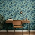 thumbnail image 3 of S4Sassy Botanical Leaf Wallpaper - Turquoise Wall Covering, 25" x 360" Self-Adhesive Textured Vinyl Wall Paper, Decorative Walls Wrap, Easy DIY Walls Covering For Bedroom, Living Room, Living Space, 3 of 9