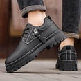 thumbnail image 5 of ZACPNCV Mens Retro Oxford Shoes Round Toe Square Heel Lace Up Business Casual Work Boots, 5 of 9
