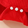 thumbnail image 6 of HCNTES Baby Girl Outfit Pumpkin Sweatshirt Romper Long Sleeve Onesie Jumpsuit Fall Winter Clothes(3-6 Months,R24-Red), 6 of 9