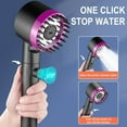 thumbnail image 4 of ICQOVD High Pressure Handheld Shower Head Anti clog Nozzles,Built in Power Wash to Clean Tub,Tile & Pets,Extra Long 6 ft. Stainless Steel Hose,Wall & Overhead Brackets Purple, 4 of 9
