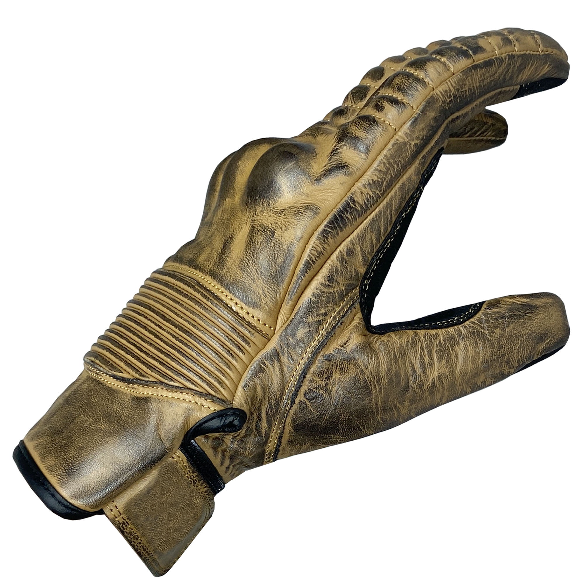 Jackets 4 Bikes Throttle Motorcycle Gloves for Men - Leather Motorbike Riding Gloves Brown L
