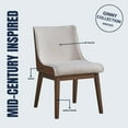 thumbnail image 4 of Set of 4 Boucle, Velvet Finish Side Chair, Modern Upholstered Dining Chair with Solid Rubberwood Legs (Walnut), 4 of 11