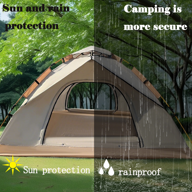 Camping Tent with Sun & Rain Protection, Quick Setup, Mesh Screen & Removable Ceiling, Reinforced Design for Outdoor Adventures and Family Use, White
