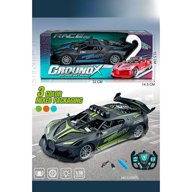 Voiture de Sport Bugatti Électrique RC à Grande Vitesse pour Enfants 7-14: Jouet de Course à Grande Échelle avec Télécommande à 4 Canaux, Conception Durable et Résistante aux Chocs pour Jeu Interactif, Améliore la Coordination Oeil-Main &