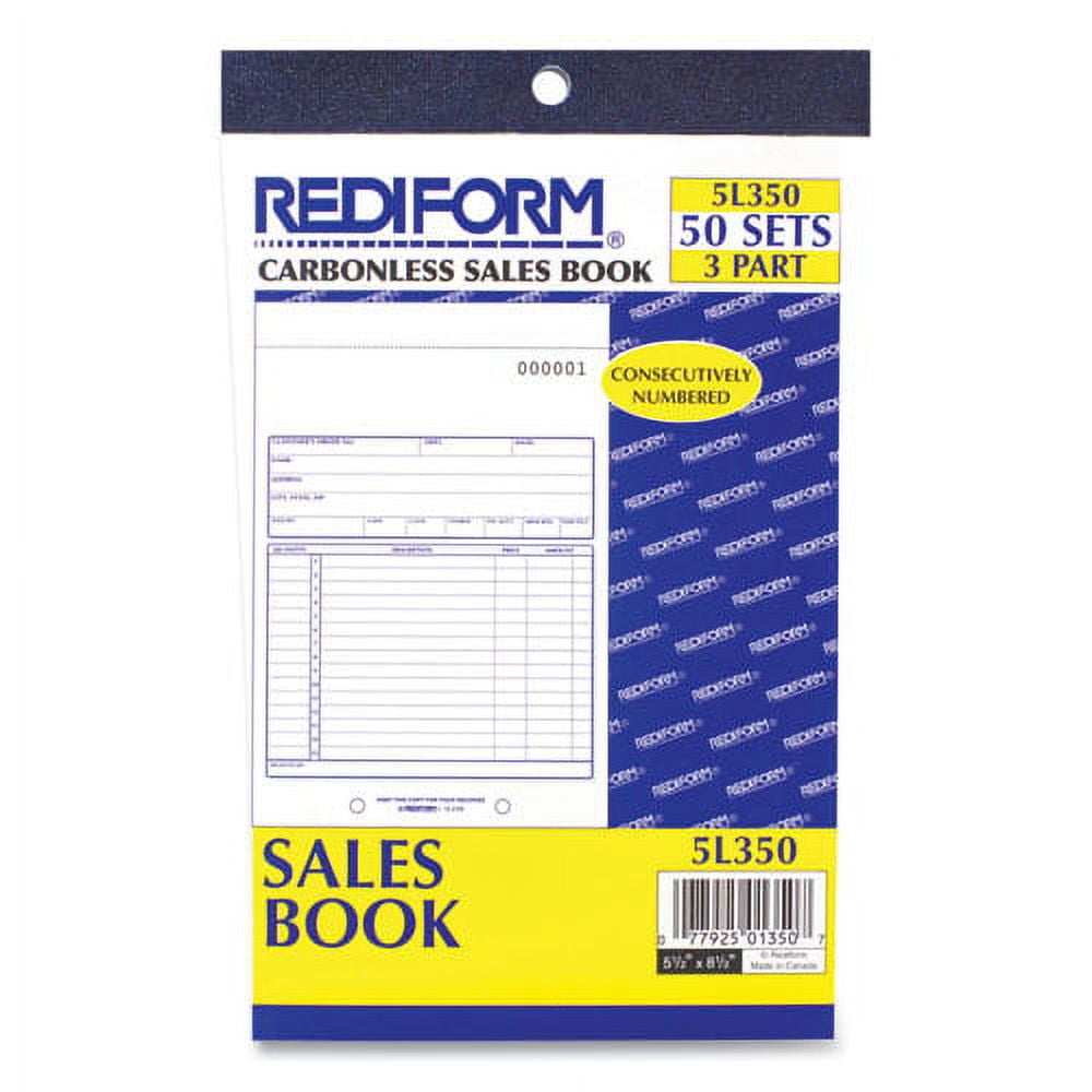 Sales Book, Three-Part Carbonless, 5.5 X 7.88, 1/page, 50 Sets/book | Bundle of 2 Each