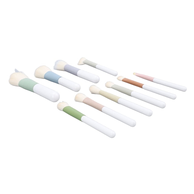 Cepillos de maquillaje, 10 piezas 2 capas cepillo de maquillaje set varías flexibles con diseño oblicuo para delineador de ojos