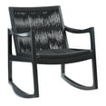 thumbnail image 4 of Powell Quinlan Mid Century Modern Woven Rope Beechwood Rocking Chair, Black, 4 of 24