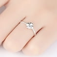 thumbnail image 2 of Unisex Adjustable Opening Four Leaf Clover Ring Copper Electroplated Geometric Index Finger Ring Color Gold For, 2 of 6