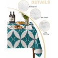 thumbnail image 5 of Abstract Geometric Rectangle Tablecloth, Vintage Rhombus Circle Texture Green Waterproof & StainResistant Tablecloth, Washable Oil-proof Table Cover for Dining/Party/Wedding/Camping/Buffet 54x108 In, 5 of 9
