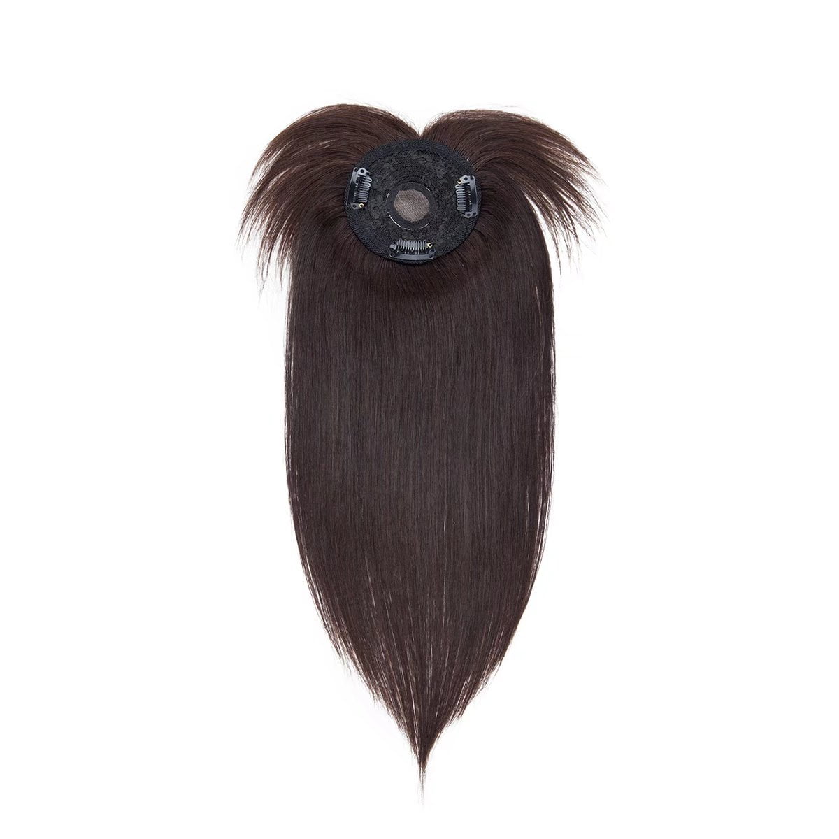 MY-LADY Silk Mono Base Clip in Topper 100% Remy Human Hair Extensions Women Toupee Hairpiece with Bangs for Thinning Hair