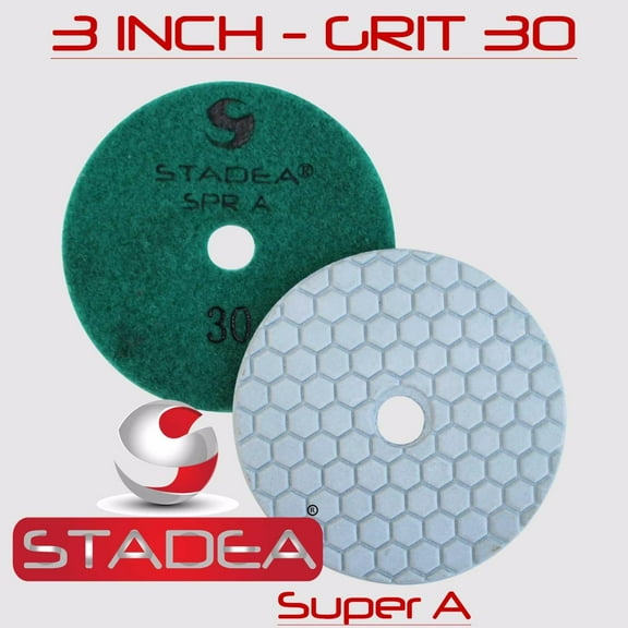 Stadea PPD153K Granite Polishing Pad Dry 3" - Diamond Polishing Pad Grit 30