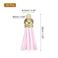 thumbnail image 2 of Uxcell 30Pack 1.5" Leather Tassels Keychain Charm with Gold Cap for DIY, Light Pink, 2 of 6
