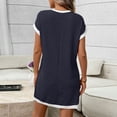 thumbnail image 7 of Fewfanhot Casual Dresses for Women 2026 Casual Spring Summer Dresses Fashion Cap Sleeve Color Block Crewneck Tshirt Mini Dress, 7 of 7