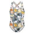 thumbnail image 2 of Swimsuit for Girls One Piece Ruffle Polka Dot Soft & Lightweigh Upf 50+ Uv Sun Protection One Piece Swimsuit 2026 Long Torso Bathing Suit Cute Swim Suits, 2 of 4