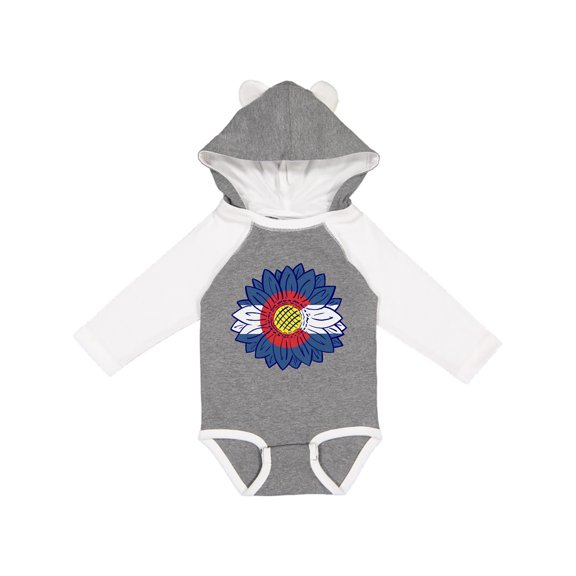 Inktastic Colorado Flag Sunflower Boys or Girls Long Sleeve Baby Bodysuit
