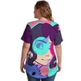 thumbnail image 5 of Gorillaz Women's Shirt V-Neck Breathable Short-Sleeve T-Shirt Casual Fashion Tee Soft & Trendy Blouse 5XL, 5 of 8