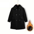 thumbnail image 4 of SuTry Boys Solid Color Long Coat Lapel Button Outerwear with Pockets Fall Winter Hoodless Vacation Casual Wear for Kids 2-15 Years(Black#1,3-4 Years), 4 of 7