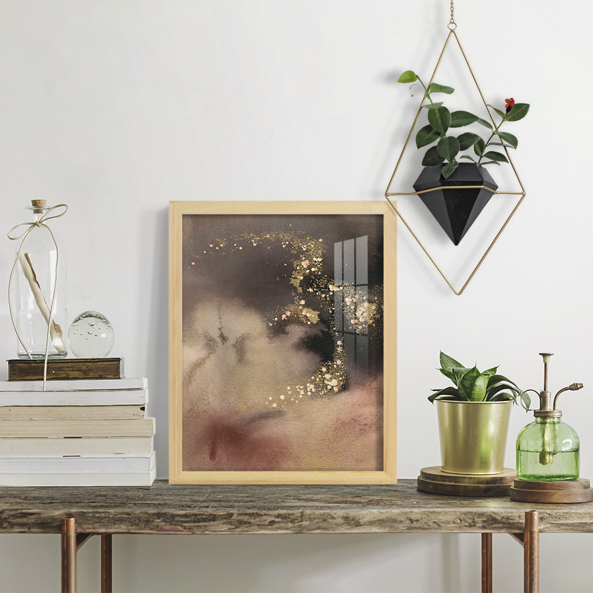 UA UK Mountain Seasons II - Framed Print w/glass - Natural Wood