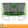 thumbnail image 2 of KOFUN Trampoline with Basketball Hoop, 1500lbs 10FT 12FT 14FT 16FT Trampoline for Adults and Kids, No Gap Design Backyard Trampoline with Enclosure Net, Ladder, Green, 2 of 8
